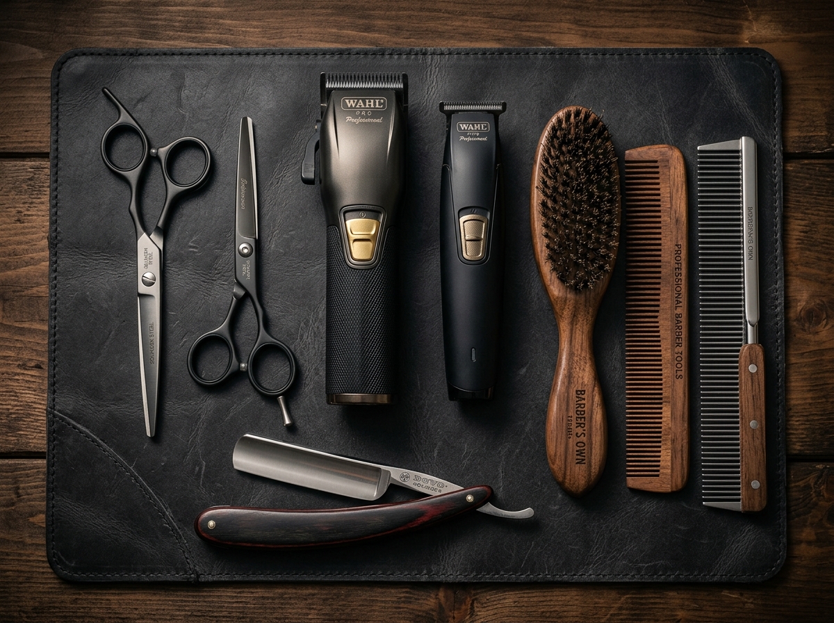 Set de herramientas y materiales de barbería Baltra